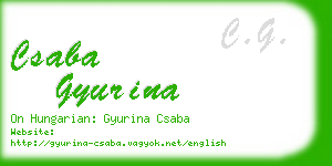 csaba gyurina business card